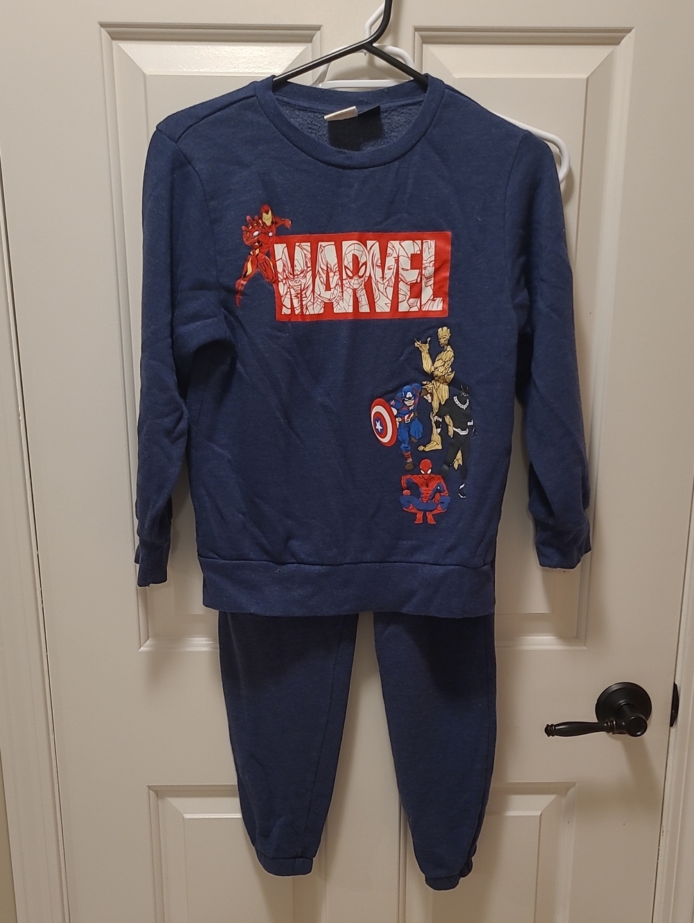 Marvel Blue Kids Superhero Sweatshirt & Pants Set M